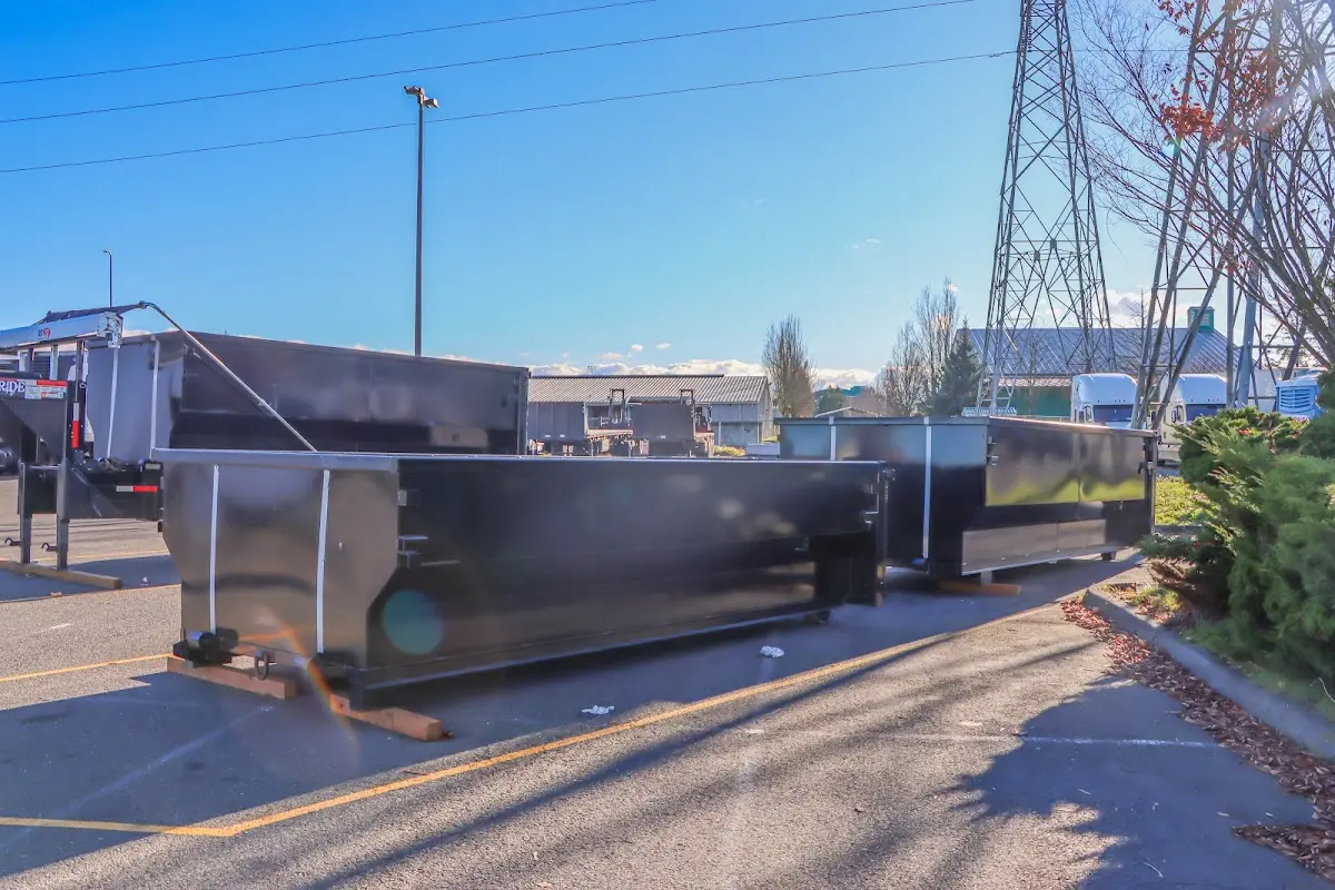 Roll-off dumpster ready for waste disposal at job site for Construction Dumpster Rental in Pelham